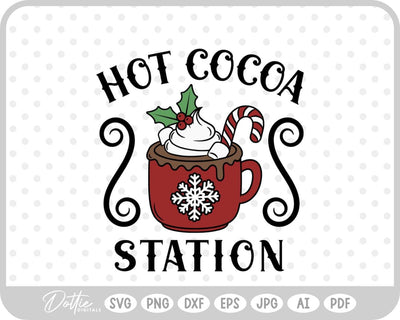 Hot Cocoa Chocolate Drink Christmas Festive SVG DottieDigitals 