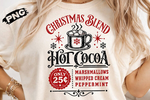 Hot Cocoa Christmas Blend Retro PNG SVG DesignDestine 