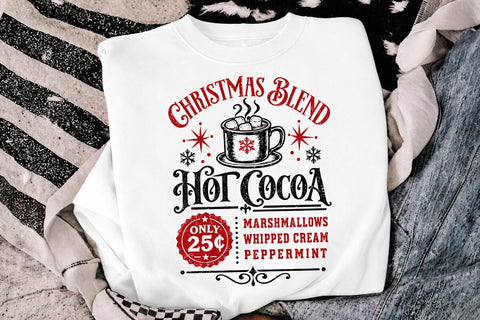 Hot Cocoa Christmas Blend Retro PNG SVG DesignDestine 