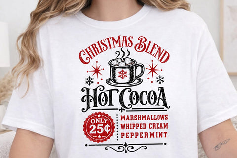 Hot Cocoa Christmas Blend Retro PNG SVG DesignDestine 