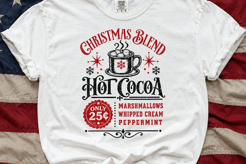 Hot Cocoa Christmas Blend Retro PNG SVG DesignDestine 