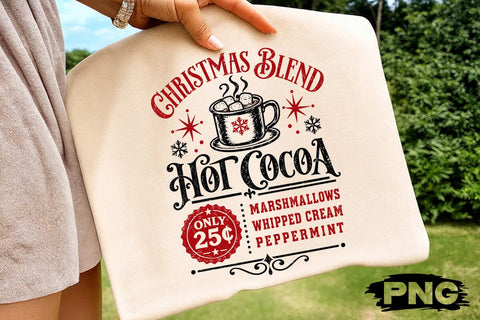 Hot Cocoa Christmas Blend Retro PNG SVG DesignDestine 