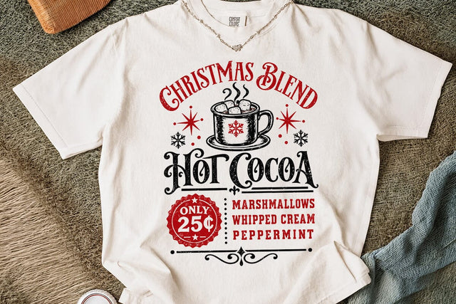 Hot Cocoa Christmas Blend Retro PNG SVG DesignDestine 