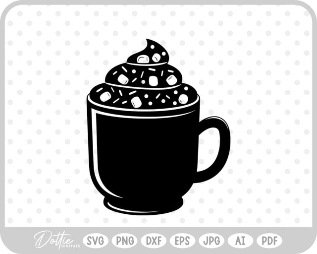 Hot Cocoa Christmas Festive SVG DottieDigitals 