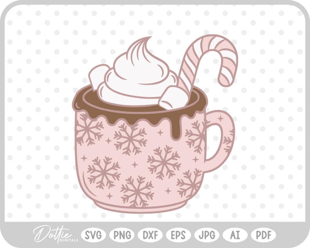 Hot Cocoa Christmas Festive SVG DottieDigitals 