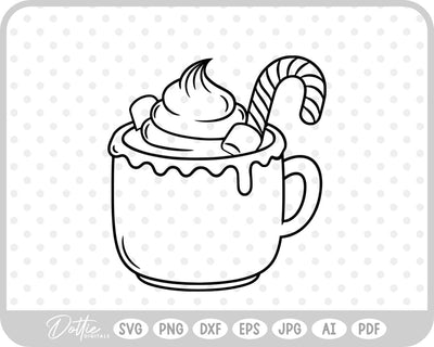 Hot Cocoa Christmas Festive SVG DottieDigitals 