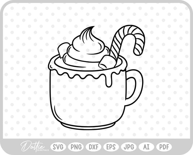 Hot Cocoa Christmas Festive SVG DottieDigitals 