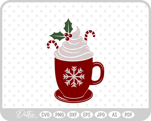 Hot Cocoa Christmas Festive SVG DottieDigitals 