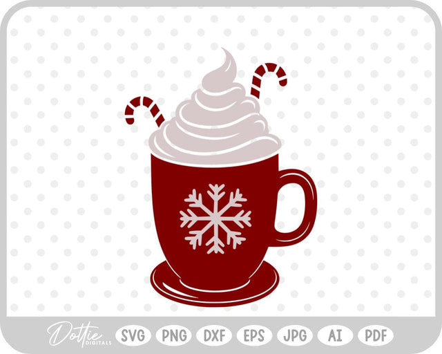Hot Cocoa Christmas Festive SVG DottieDigitals 