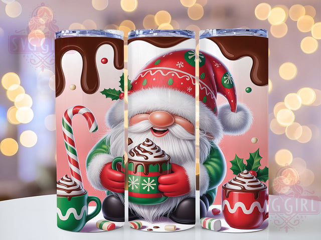 Hot Cocoa Christmas Gnome Tumbler, Christmas Gnome Wrap, Holiday Cocoa Sublimation, 20oz Gnome Tumbler, Festive Cocoa Art, Cute Christmas Mug, Whimsical Holiday Cup Sublimation SvggirlplusArt 