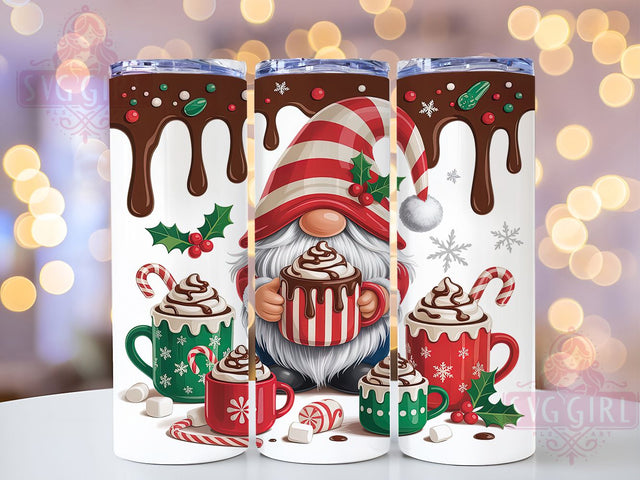 Hot Cocoa Christmas Gnome Tumbler, Christmas Gnome Wrap, Holiday Cocoa Sublimation, 20oz Gnome Tumbler, Festive Cocoa Art, Cute Christmas Mug, Whimsical Holiday Cup Sublimation SvggirlplusArt 