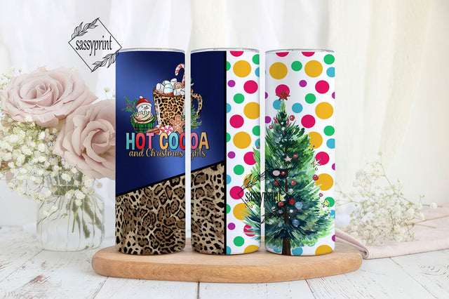 hot cocoa, Christmas lights, holiday tumbler, Christmas tumbler, cocoa tumbler Sublimation sassyprint 