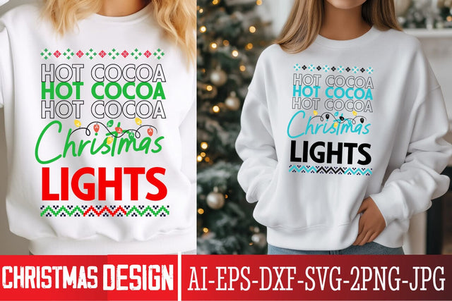 Hot Cocoa Christmas Lights SVG Design, ,Christmas SVG ,Christmas SVG Design, Christmas SVG Bundle,Farmhouse Christmas SVG,Funny Christmas SVG Design SVG BlackCatsMedia 