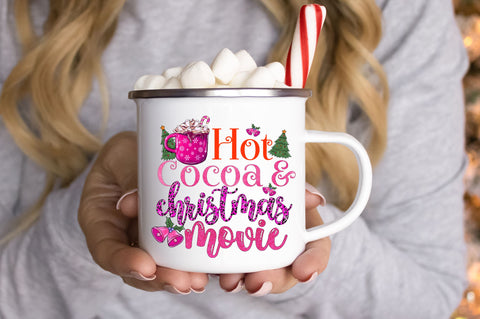 Hot cocoa & Christmas movie png design Sublimation Regulrcrative 