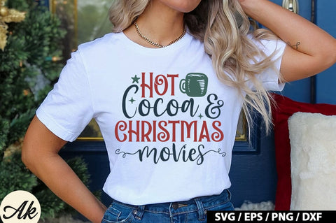 Hot Cocoa & Christmas Movies SVG Design SVG akazaddesign 