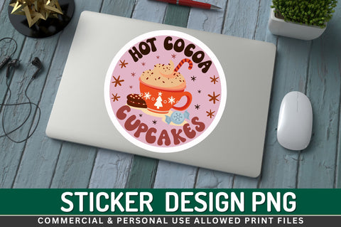 Hot cocoa cupcakes Sticker Design Sublimation Regulrcrative 