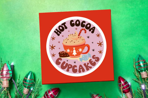 Hot cocoa cupcakes Sticker Design Sublimation Regulrcrative 