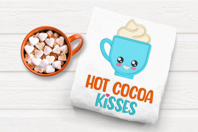 Hot Cocoa Kisses Applique Embroidery Embroidery/Applique DESIGNS Designed by Geeks 