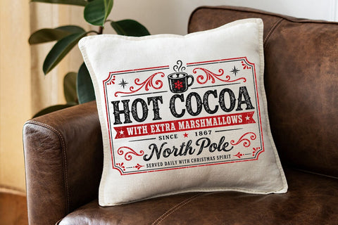Hot Cocoa North Pole Christmas Retro PNG SVG DesignDestine 