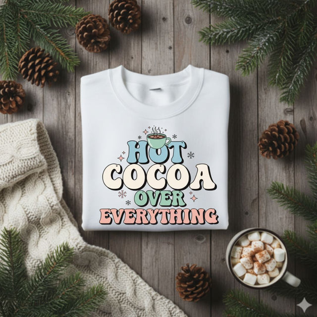 Hot Cocoa Over Everything PNG, Winter Sublimation Design, Cozy Mug Clipart, Funny Hot Chocolate PNG, Digital Download, Winter Png SVG TiffsCraftyCreations 