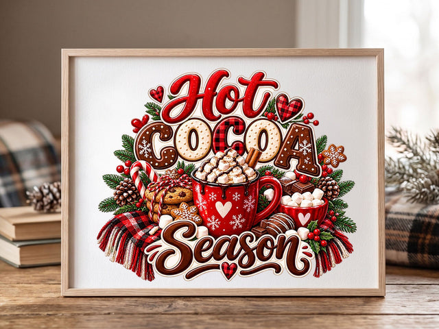 Hot Cocoa Season Christmas PNG SVG artprintfile 