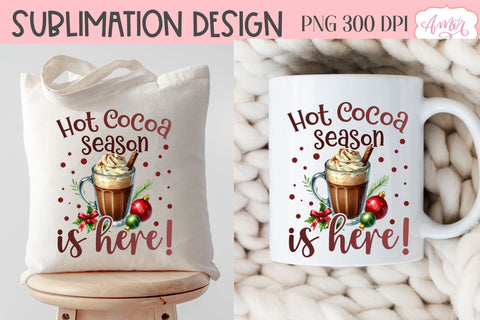 Hot cocoa season sublimation PNG | Christmas cocoa PNG design Sublimation Amorclipart 