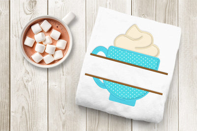 Hot Cocoa Split Applique Embroidery Embroidery/Applique DESIGNS Designed by Geeks 