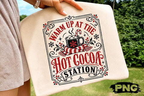 Hot Cocoa Station Christmas Retro PNG SVG DesignDestine 