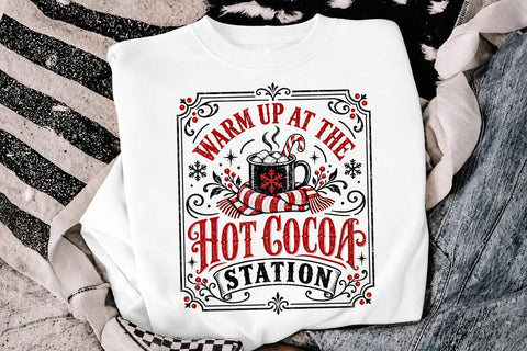 Hot Cocoa Station Christmas Retro PNG SVG DesignDestine 