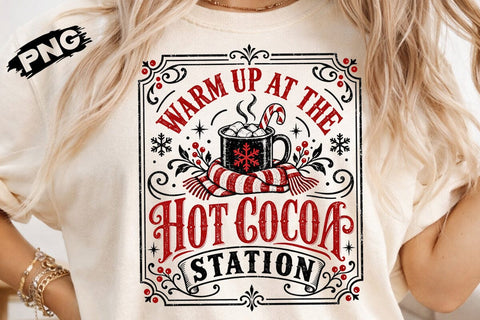 Hot Cocoa Station Christmas Retro PNG SVG DesignDestine 