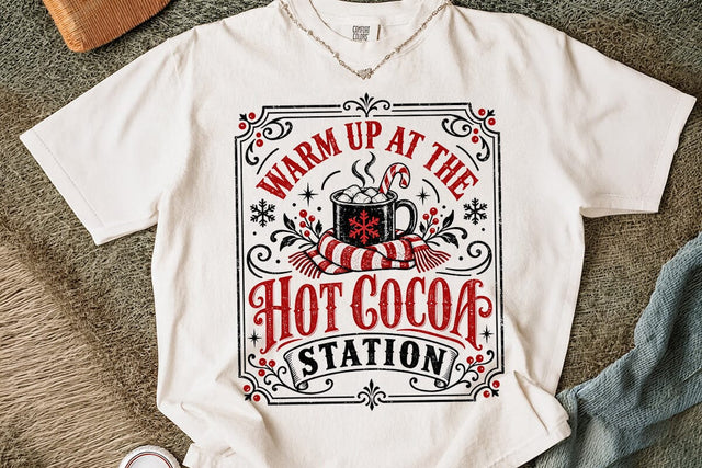 Hot Cocoa Station Christmas Retro PNG SVG DesignDestine 
