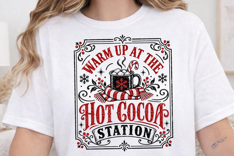 Hot Cocoa Station Christmas Retro PNG SVG DesignDestine 