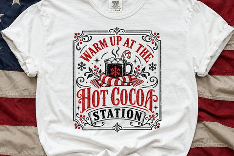 Hot Cocoa Station Christmas Retro PNG SVG DesignDestine 