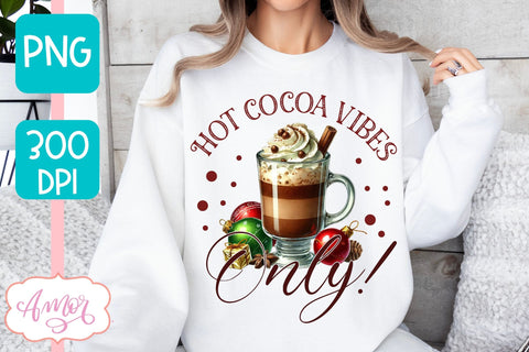 Hot cocoa vibes sublimation PNG | Christmas cocoa PNG design Sublimation Amorclipart 
