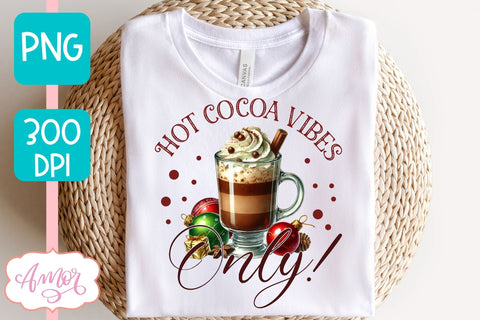 Hot cocoa vibes sublimation PNG | Christmas cocoa PNG design Sublimation Amorclipart 