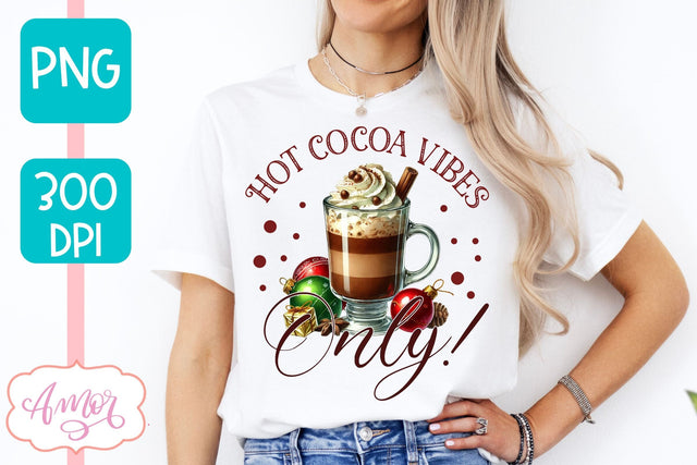 Hot cocoa vibes sublimation PNG | Christmas cocoa PNG design Sublimation Amorclipart 