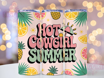 Hot Cowgirl Summer 20oz Tumbler, Hot Cowgirl Summer Quote, Western Beach Theme, Sublimation Tumbler Wrap, 20oz Tumbler, Fun Summer Gift, Bright Coastal Style Sublimation SvggirlplusArt 