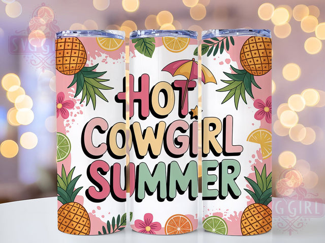 Hot Cowgirl Summer 20oz Tumbler, Hot Cowgirl Summer Quote, Western Beach Theme, Sublimation Tumbler Wrap, 20oz Tumbler, Fun Summer Gift, Bright Coastal Style Sublimation SvggirlplusArt 