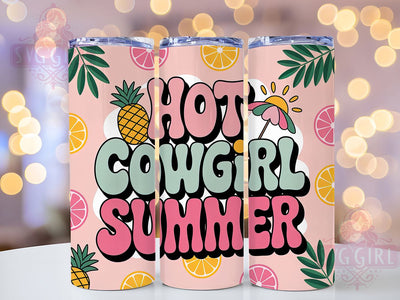 Hot Cowgirl Summer 20oz Tumbler, Hot Cowgirl Summer Quote, Western Beach Theme, Sublimation Tumbler Wrap, 20oz Tumbler, Fun Summer Gift, Bright Coastal Style Sublimation SvggirlplusArt 