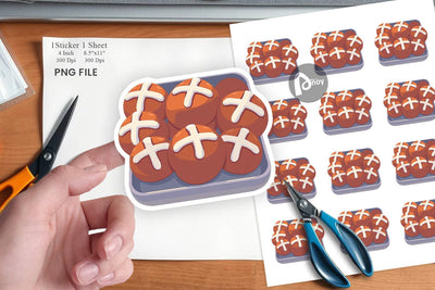 Hot Cross Buns Sticker Sublimation artnoy 