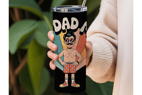 Hot Dad Mess 20oz Tumbler Wrap Sublimation DesignSVG 