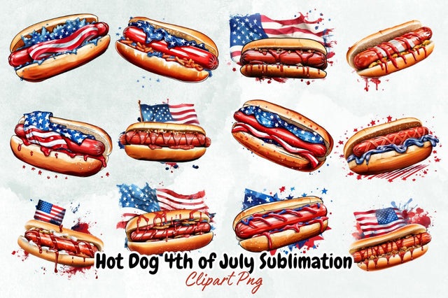 Hot Dog 4th of July Sublimation Clipart Bundle Sublimation Designangry 