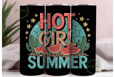 Hot Girl Summer 20oz Tumbler Wrap Sublimation PixelChick 