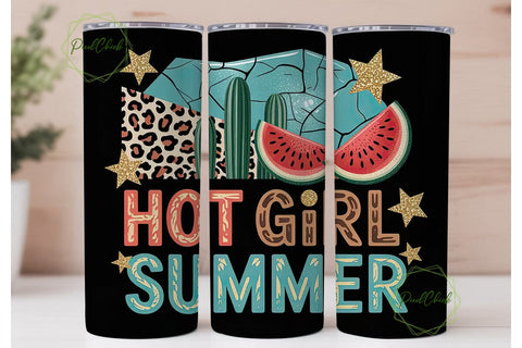 Hot Girl Summer 20oz Tumbler Wrap Sublimation PixelChick 