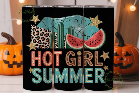 Hot Girl Summer 20oz Tumbler Wrap Sublimation PixelChick 