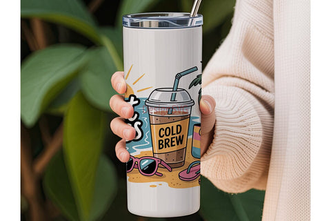 Hot Mess Cold Brew 20oz Tumbler Sublimation DesignSVG 