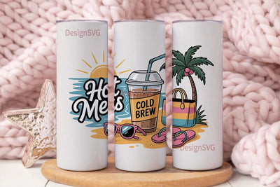 Hot Mess Cold Brew 20oz Tumbler Sublimation DesignSVG 