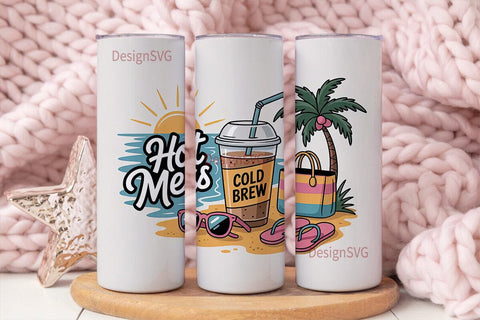 Hot Mess Cold Brew 20oz Tumbler Sublimation DesignSVG 