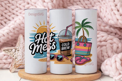 Hot Mess Cold Brew 20oz Tumbler Sublimation DesignSVG 