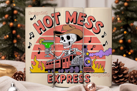Hot Mess Express 20oz Tumbler Wrap Sublimation DesignSVG 